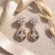 Blossom Loop Diamond Rose Drop Earrings