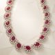 Glorious Red Stone Diamond Rose Necklace