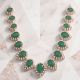 Emerald Teardrop Rose Diamond Necklace