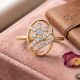 Oval Floral Lattice Diamond Ring