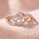 Radiant Bloom Heart Wave Diamond Ring