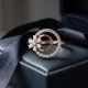 Dual Circle Blossom Rose Diamond Ring