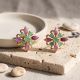 Imperial Emerald Ruby Diamond Stud Earrings