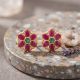 Sovereign Ruby Emerald Diamond Stud Earrings