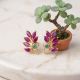 Mayura Leaf Ruby Emerald Diamond Studs