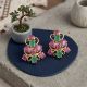 Tiara Emerald Ruby Diamond Stud Earrings