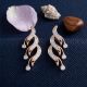 Celestia Leaf Rose Diamond Stud Earrings