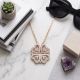 Romantic Heart Lattice Clover Diamond Necklace