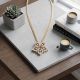 Grand Floral Lattice Diamond Medallion Necklace
