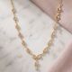Curve Leaf Diamond Gold Necklace