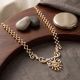 Scroll Lattice Diamond Gold Necklace