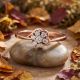 Elegant Flower Cluster Solitaire Rose Diamond Ring