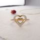 Classical Dual Heart Medallion Diamond Ring