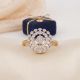 Modern Flower Medallion Diamond Ring