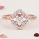 Exquisite Geometric Rose Diamond Ring
