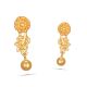 Impressive Flower Design Gold Drop Earring