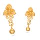 Impressive Flower Design Gold Drop Earring