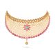 Elegant Ruby Stone Gold Choker Necklace