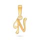 Letter N Gold Pendant