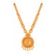 Ornate Gold Round Lakshmi Pendant Bridal Necklace