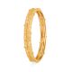 Hexagonal Textured Gold Bangle