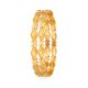 Artisan Gold Textured Floral Bangle