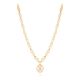 Diamond-Cut Floral Pendant Gold Necklace