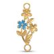 22k Gold Blue Enamel Floral Mugappu for Thali Chain