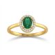 Classic Emerald Gold Band Ring 