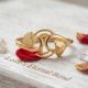 Rope Textured Heart Gold Ring