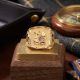 Gents Signet Textured Gold Ring