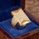 Rectangular CZ Gold Signet Ring