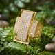 Lattice Panel Gold Shield Ring
