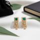 Royal Emerald Gold Earrings