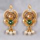 Modern Heart Pearl Drop Gold Earrings