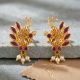 Traditional Pearl Drop Gold Earrings