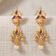 Leaf Pearl Drop Gold Earrings