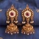 Grand Peacock Motif Gold Jhumka