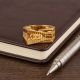 Linear Automotive Loop Casting Gold Ring