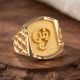 Sacred Tamil Om Engraved Gold Signet Ring
