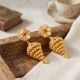 Elegant Bead Drop Gold Earrings