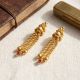 Twisted Rope Drop Gold Earrings