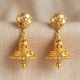 Graceful Lasered Rosette Gold Jhumka