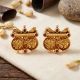 Antique Floral Pattern Gold Earrings