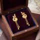 Classic Paisley Casting Drop Gold Earrings