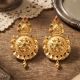 Floral Circular Medallion Gold Earrings