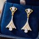 Pear Solitaire Casting Gold Drop Earrings