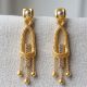 Luxe Textured Grid Gold Drop Earrings