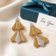 Modern Arrow Pattern Gold Earrings