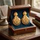 Temple Mayura Gold Drop Earrings